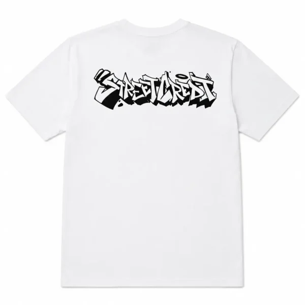 Biały T-shirt Street Credit styl graffiti
